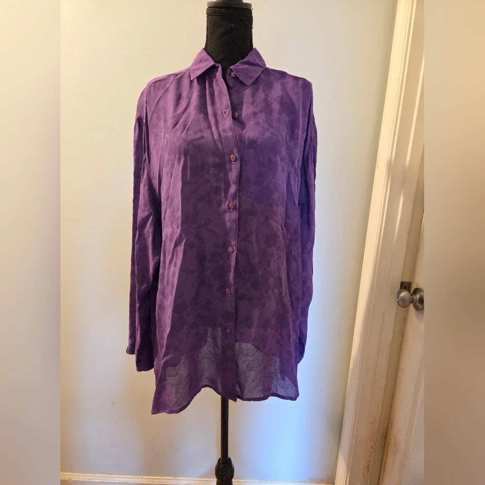 NWT Tianello Rich Purple Blouse - Picture 1 of 7